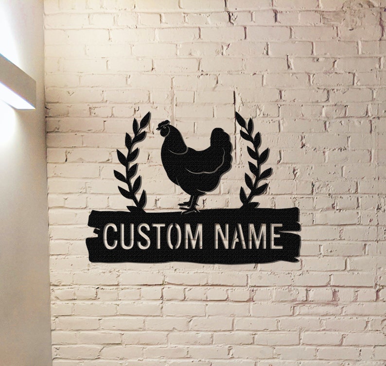 Personalized Chicken Coop Sign Name,Chicken coop Wall Art,Custom Chicken Metal Sign,Farm house Decor,Hen house Sign,Farm Decor,Barn Decor