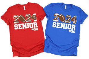 Personalized Football Senior Shirt, Senior 2024, Game Day Shirt, Senior Mom Shirt, Class Of 2024