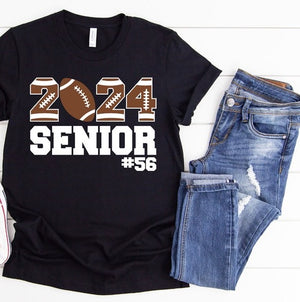 Personalized Football Senior Shirt, Senior 2024, Game Day Shirt, Senior Mom Shirt, Class Of 2024
