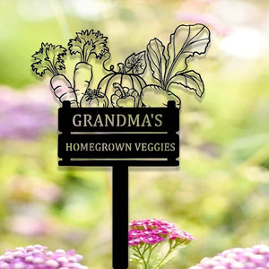 Custom Homegrown Veggies Garden Stake,Metal Vegetables Garden Sign,Personalized Garden Stake,Metal Yard Sign,Yard Decor,Harvest Garden Decor