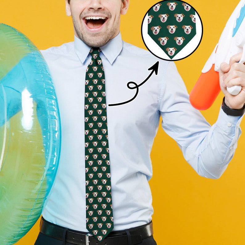 Personalized Photo Neck Tie, Customized Men's PartyTie, Custom Printed Ties, Pets/faces on a Tie, Funny Gift dea, Fathers day Gifts,