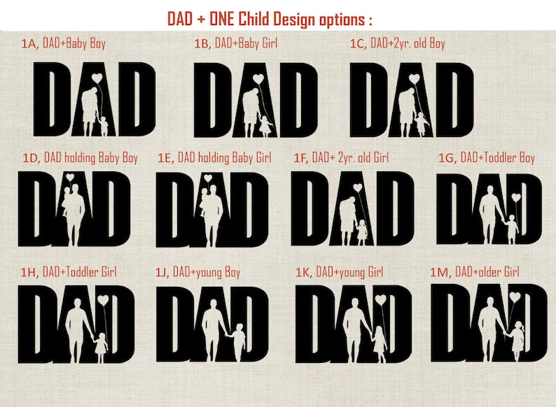 Father's day t-shirt, DAD t-shirt, DAD with kids t-shirt, Cute father's day t-shirt, Dad with children shadow figures