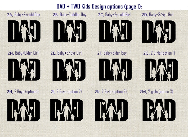 Father's day t-shirt, DAD t-shirt, DAD with kids t-shirt, Cute father's day t-shirt, Dad with children shadow figures