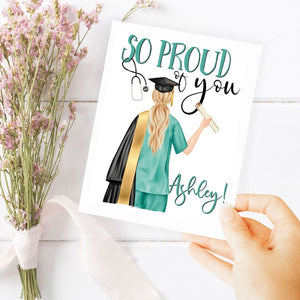 Personalized Nurse Graduation Card for Nurse Congratulations on Nursing Degree Custom Congratulations Card for Nurse 2025 Nursing Graduation