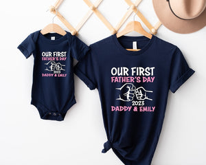 Personalized Father's Day Shirt, Our First Father's Day, Custom Father's Day Matching Shirt, Father & Daughter, Father & Son