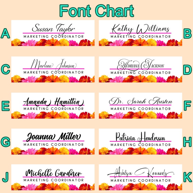 Custom Name Plate for Desk, Desk Nameplate, Personalized Gift, Acrylic Plaque, Pink Floral Name Plate, Gift for Women, Gift for Lady