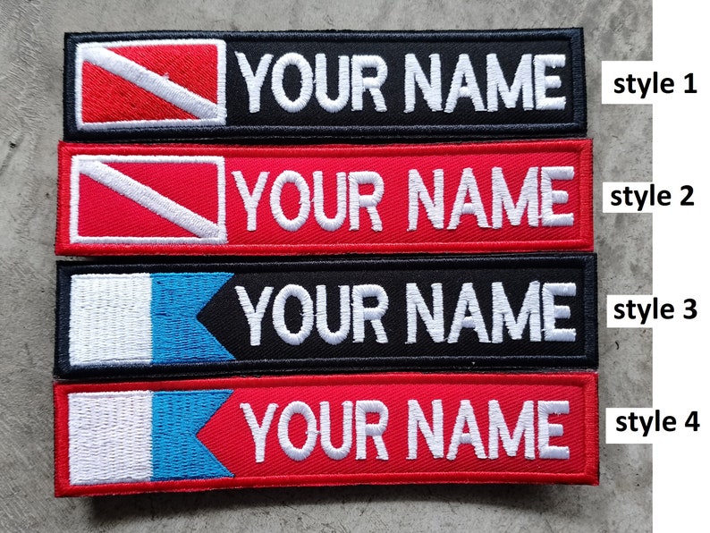 Custom name Scuba Diving Diver Alpha Flag Embroidered Name Patch Custom Embroidered Patch Birthday Gift Christmas Gift