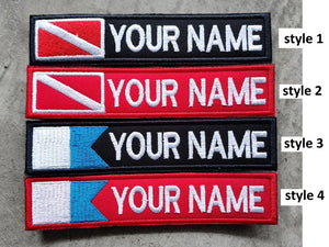 Custom name Scuba Diving Diver Alpha Flag Embroidered Name Patch Custom Embroidered Patch Birthday Gift Christmas Gift