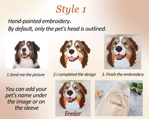 Custom Embroidered Pet From Your Photo Sweatshirt,Personalized Dog Hoodie, Pet Lover Gift
