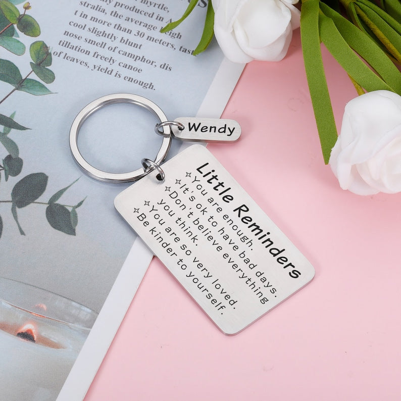 Little Reminders Keychain, Mental Health Gift, You are enough, Inspirational Gift for Daughter Son, Reminder Gift For Friend, Self Love Gift