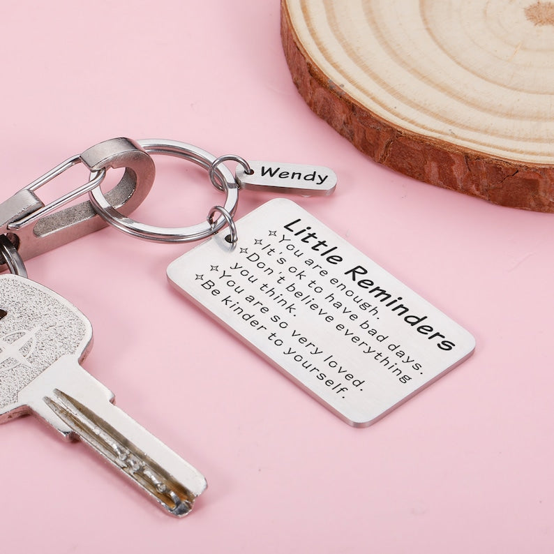 Little Reminders Keychain, Mental Health Gift, You are enough, Inspirational Gift for Daughter Son, Reminder Gift For Friend, Self Love Gift