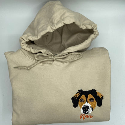 Embroidered Sweatshirt Dog, Custom embroidered portrait Pet From photo Sweatshirt