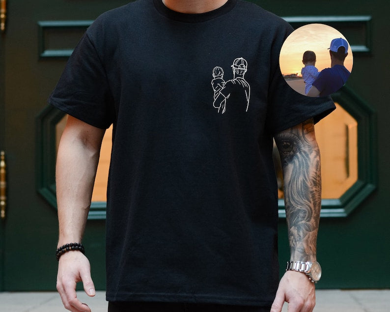 Custom Photo Shirt for Dad, Father's Day Tshirt, Personalized Dad Portrait Shirt, Fathers Day Gifts, Dad Birthday Gifts, Gift for Husband