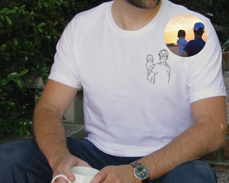 Custom Photo Shirt for Dad, Father's Day Tshirt, Personalized Dad Portrait Shirt, Fathers Day Gifts, Dad Birthday Gifts, Gift for Husband
