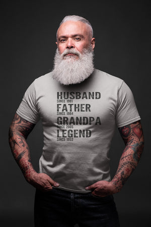 Personalized 70th Birthday or Father's Day Shirt for Grandpa, Custom Dad Shirt, Grandpa Father Husband Legend Grandfather, Gift For Him