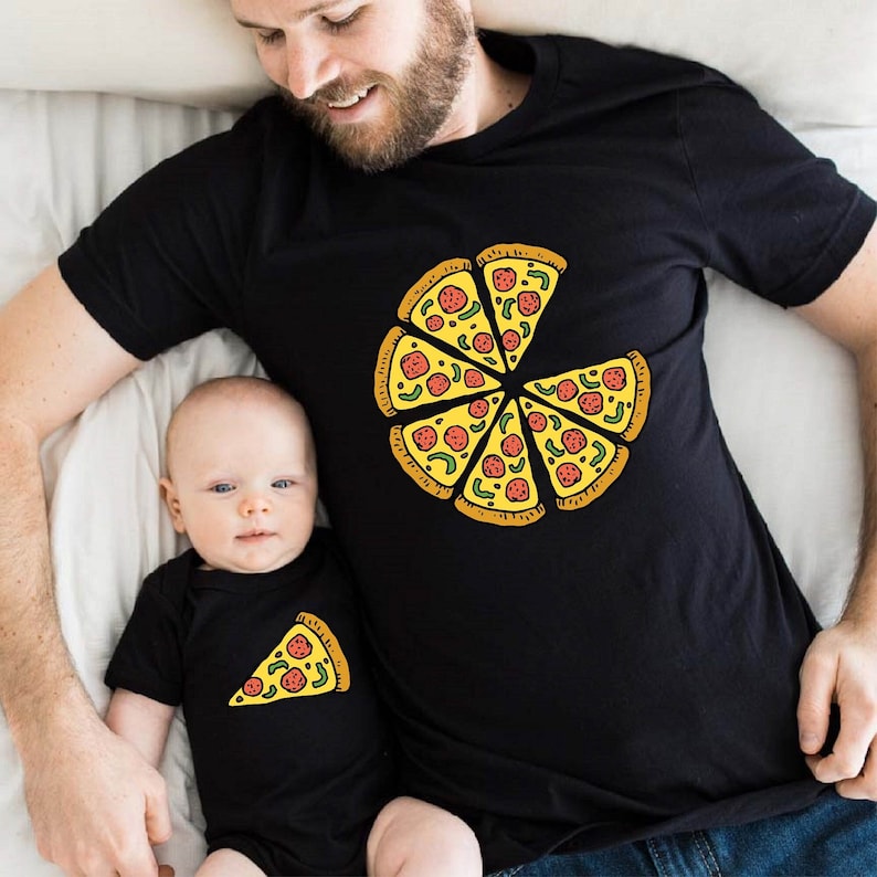Dad and Baby Pizza Shirt, 1st Father's Day Gift, Dad and Son