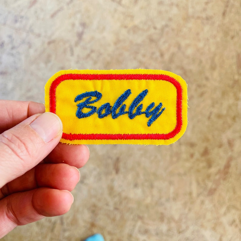 Custom Embroidered Name Patch, Vintage Style Name Patch, Personalised Name Badge