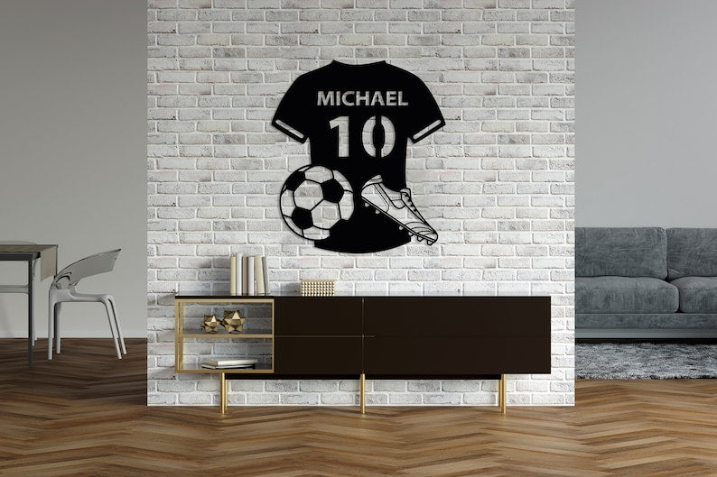 Custom Football Player Metal Sign, Personalized Football Player Name Sign, Football Lovers Gift, Sports Shirt Wall Decor, Best Gift for Him
