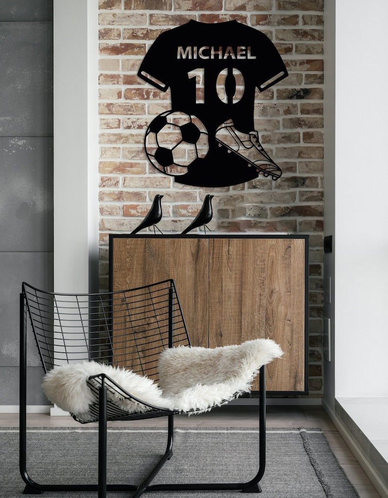 Custom Football Player Metal Sign, Personalized Football Player Name Sign, Football Lovers Gift, Sports Shirt Wall Decor, Best Gift for Him