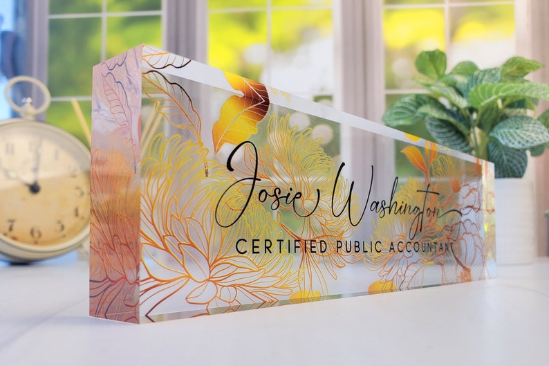 Custom Name Plate for Desk | Office Decor | Desk Nameplate | Personalized Gift | Acrylic Plaque | Gift for Women | Gift for Lady