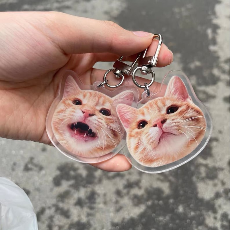 Custom Cat Keychain, Dog Keychain, Pet Keychain, Personalized Pet Photo Keychain, Pet Loss Gift, Dog Mom Gift, Pet Memorial Gift, Small gift