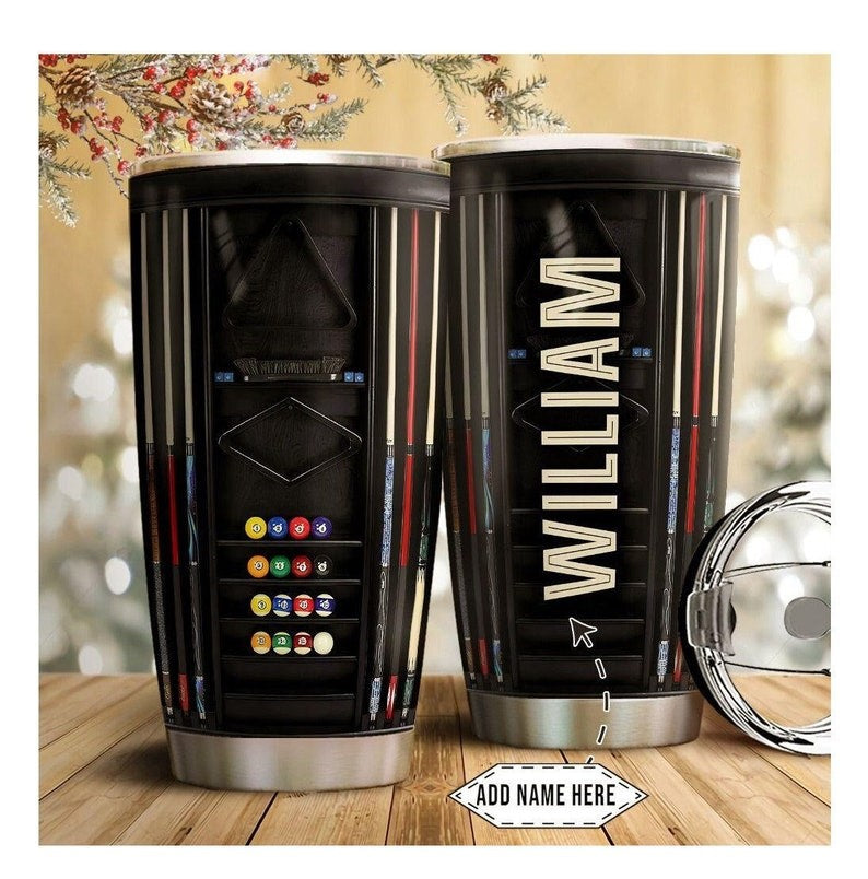 Personalized Tumbler, Gift For Him, Funny Pool Billiards Coffee Mugs, Billiards sport Gifts, Pool Balls Tumbler, Gift For Son, Birthday Gift