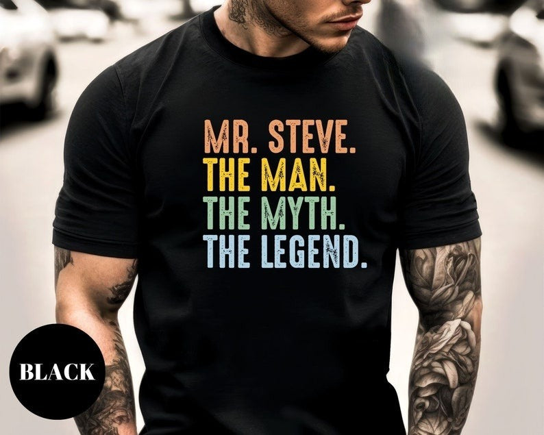 Custom The Man The Myth The Legend Shirt,Personalized Teacher Shirt,Personalized Fathers Day,Male Teacher Gift Idea,Teacher Appreciation Day