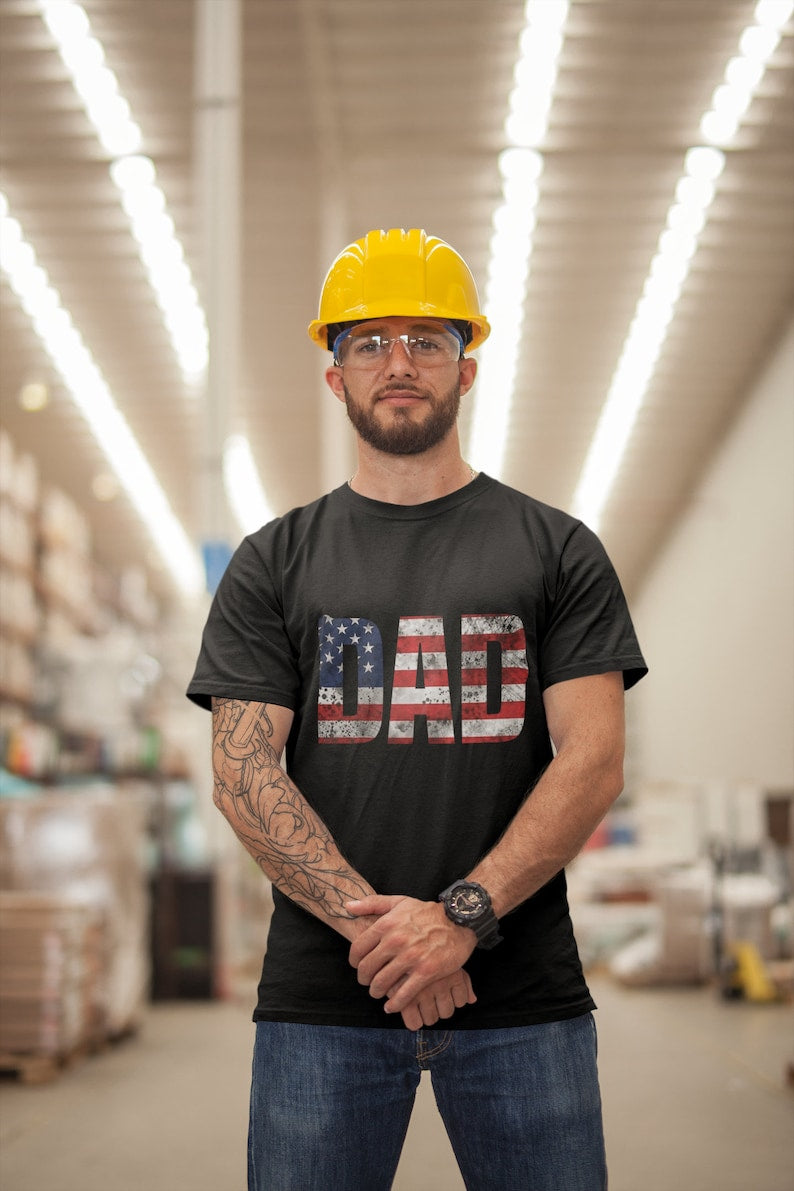 Dad Shirt with American Flag, Father's Day Shirt, Patriotic American Dad Shirt, 4Th Of July Shirt, American Flag Dad T Shirts, Gifts For Dad