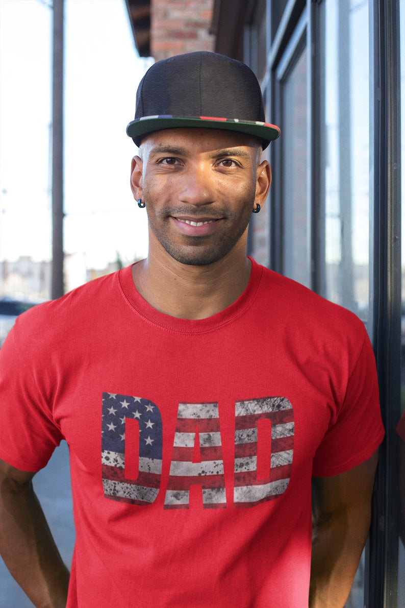 Dad Shirt with American Flag, Father's Day Shirt, Patriotic American Dad Shirt, 4Th Of July Shirt, American Flag Dad T Shirts, Gifts For Dad