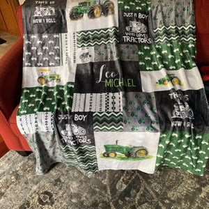 Just A Boy Who Loves Tractors Blanket, Custom Baby Blanket, Truck Blanket, Blanket For Baby, Gift Blanket For Boys, Blanket For Christmas