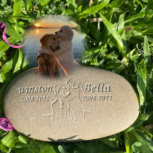 Custom Pet Memorial Stone, Personalized Tribute for Cherished Pets, Heartfelt Engraved Pet Keepsake