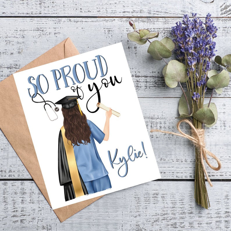 Personalized Nurse Graduation Card for Nurse Congratulations on Nursin