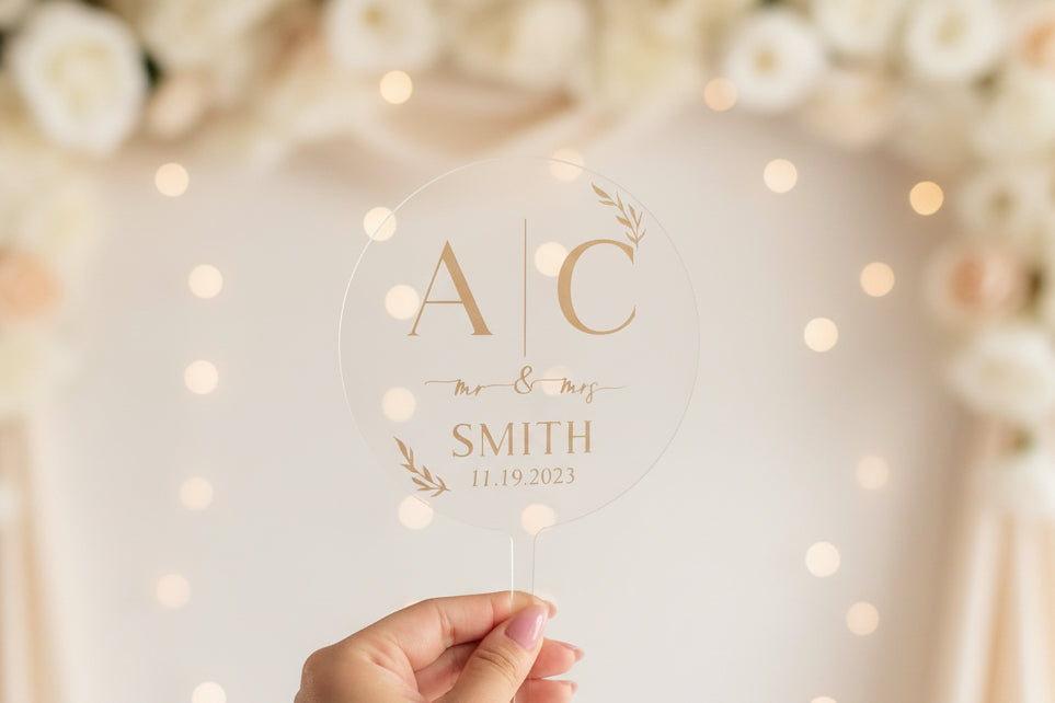 Custom Wedding Cake Topper Acrylic Wedding Cake Topper with Date Personalized Cake Topper for Wedding Custom Name Cake Topper Sign Wedding