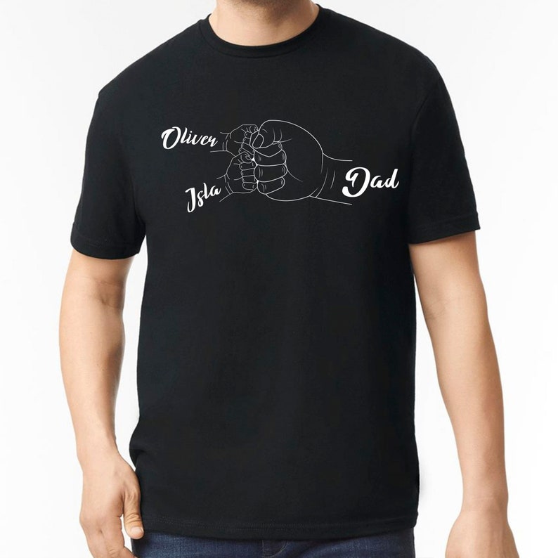 Personalized Dad Shirt, Papa Shirt With Kids Name, Custom Grandpa Tee Shirt Kids Grab Papa Hands, Custom Kid names Gift for Daddy Papa