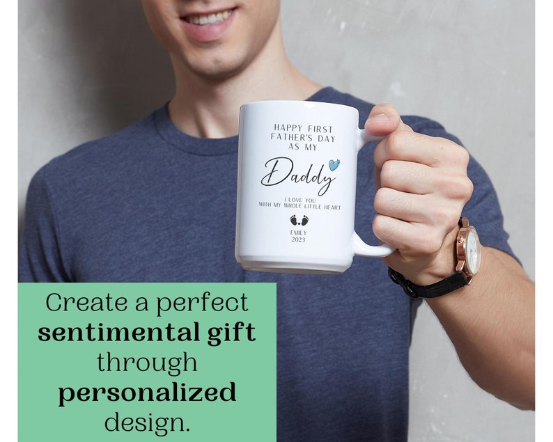 1st Father's Day Mug, New Dad Gift, Our First Fathers Day Mug, New Dad Father's Day Gifts, Personalized Fathers Day Gift from Daughter, Wife