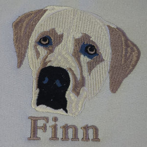 Embroidered Sweatshirt Dog, Custom embroidered portrait Pet From photo Sweatshirt