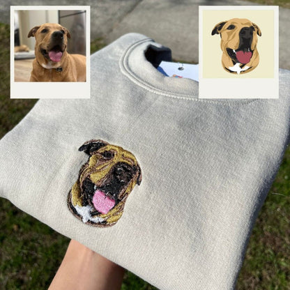 Personalized Embroidered Custom Dog Face with photo Sweatshirt