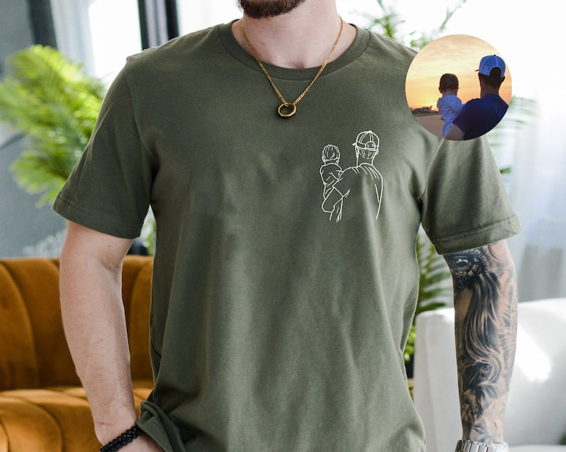 Custom Photo Shirt for Dad, Father's Day Tshirt, Personalized Dad Portrait Shirt, Fathers Day Gifts, Dad Birthday Gifts, Gift for Husband
