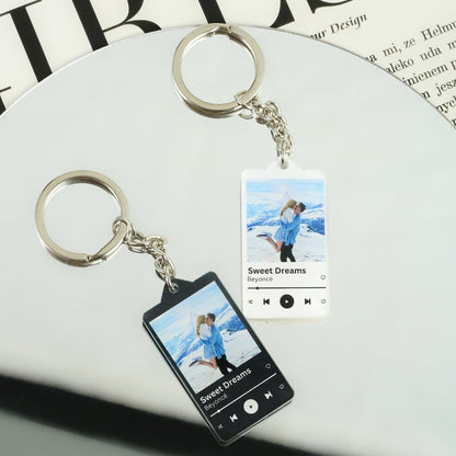 Personalized Song Keychain, Custom Music Keychain, Customized Anniversary Gift, Mother's Day Gift, Valentine's Gift, Christmas Gift Birthday
