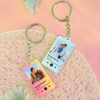 Personalized Song Keychain, Custom Music Keychain, Customized Anniversary Gift, Mother's Day Gift, Valentine's Gift, Christmas Gift Birthday
