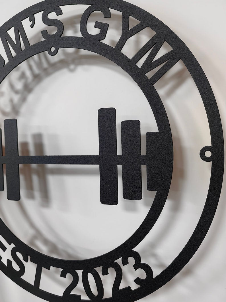 Gym Metal Sign Personalized Powerlifting Sport Metal Wall Art Gym Name Signs Cross Fit Sign Fitness Home Decor Father's Day Gift