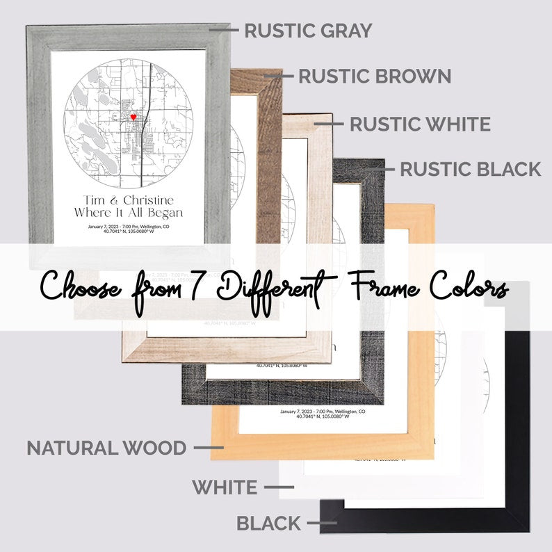 Where It All Began, Where We Met Map, Anniversary Gift, Heart Map, Our Story, First Date Gift, The Night We Met, Our First Date Memory Heart