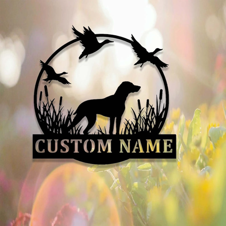 Custom Duck Hunting Metal Sign,Duck Hunter Sign,Personalized Duck Hunter Name Sign,Duck Hunting Cabin Farmhouse Decor,Hunting Gift for Dad