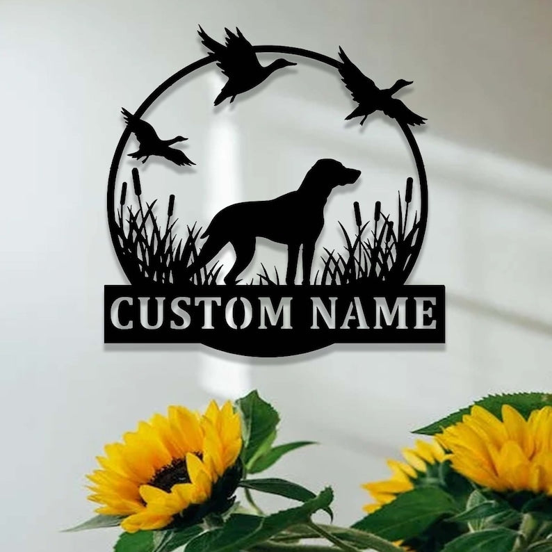 Custom Duck Hunting Metal Sign,Duck Hunter Sign,Personalized Duck Hunter Name Sign,Duck Hunting Cabin Farmhouse Decor,Hunting Gift for Dad