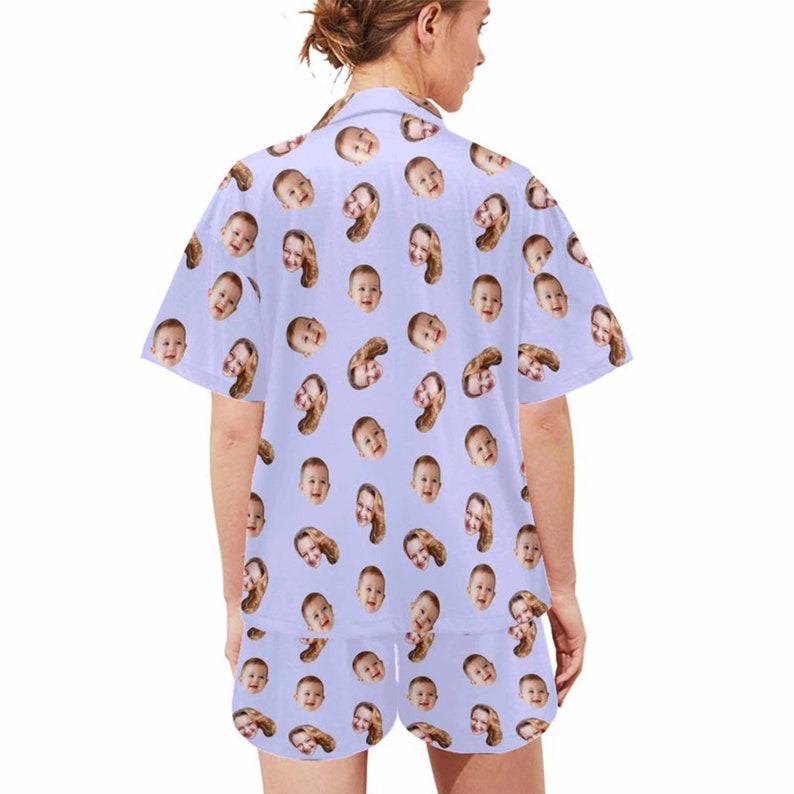 Face Pajamas.Family Pajamas Set,Women Short Sleeve Pajama,Couple Pajamas set,Custom Pajamas with Photo,Personalized Pajamas,Birthday Gifts