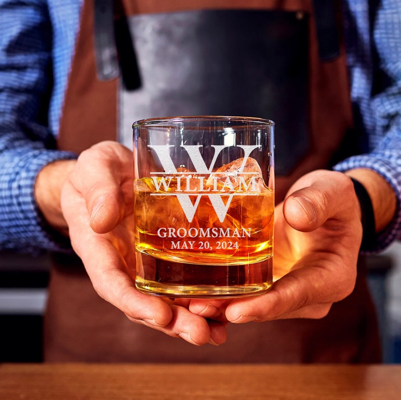 Groomsman 11oz Whiskey Glass, Old Fashion, Groomsmen Gift Idea, Personalized Groomsman - Best Man Gift, Wedding Shot Glasses