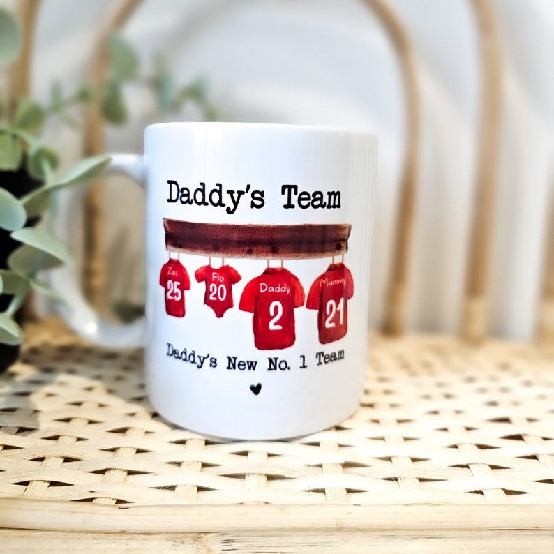 Dads Football Team Mug, Birthday Gift for Daddy, Football Dad Gifts, Father Birthday Gift, Gift for Grandad, Mens mug, Soccer Dad