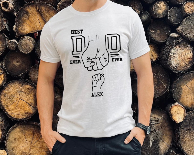 Personalized Best Dad Ever, Fist Bump Dad Shirt, Dad Shirt With Kids Names, Father's Day Gift, New Dad Shirt, New Dad Gift, Personalized Dad