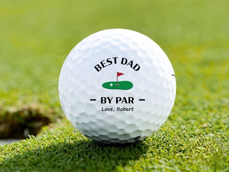 Best Dad By Par - Custom Father's Day Golf Balls - Personalized Golf Gift for Dad - Unique Father's Day Present - Golf Ball Gift