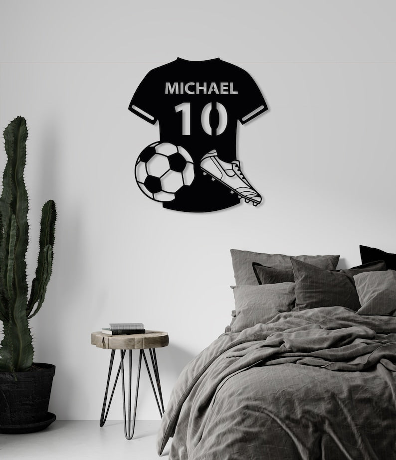 Custom Football Player Metal Sign, Personalized Football Player Name Sign, Football Lovers Gift, Sports Shirt Wall Decor, Best Gift for Him